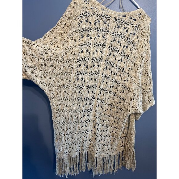 American Eagle Outfitters Cream Open-Knit Cardigan - Picture 8 of 8